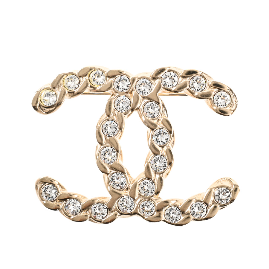 【中古A品】  シャネル ブローチ   ゴールドメッキ 元町本店