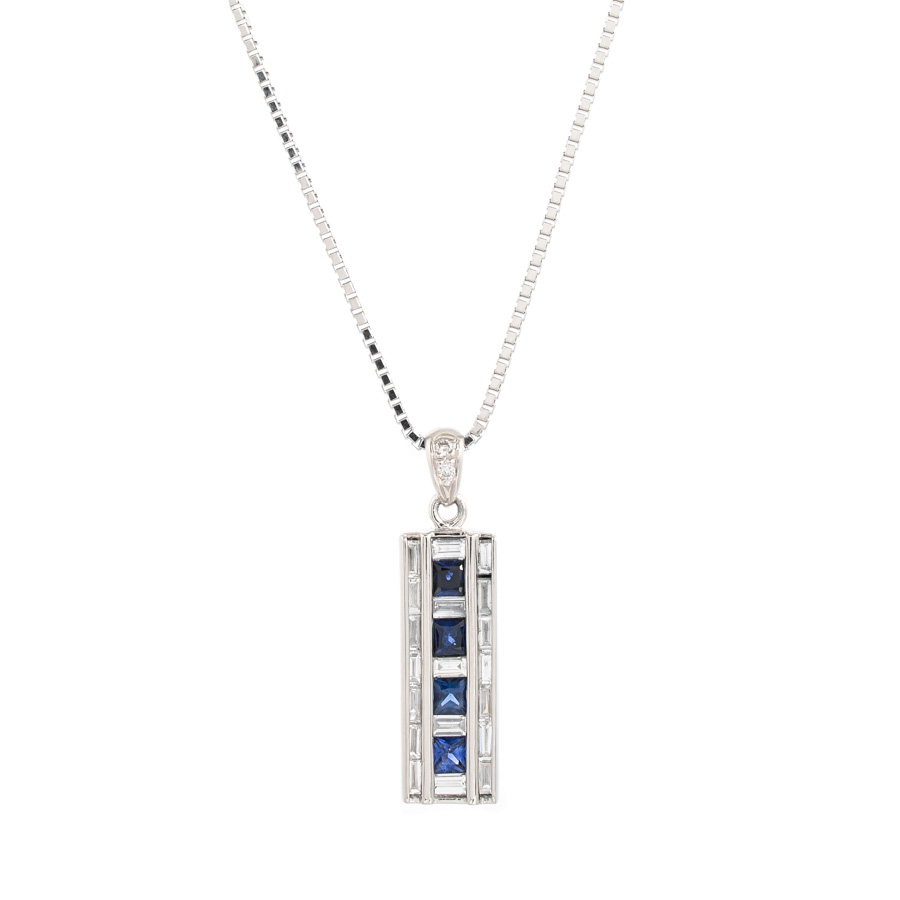 【中古A品】  ノンブランドジュエリー サファイア ネックレス   プラチナ900/850 銀座