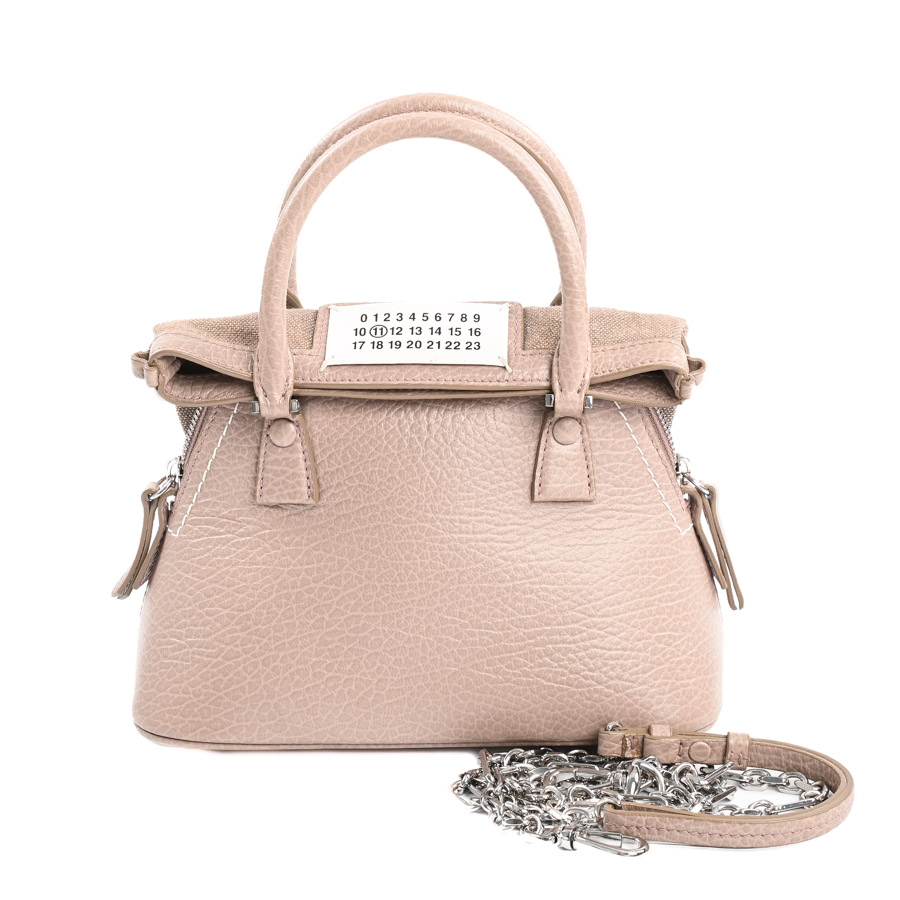 【中古A品】  メゾンマルジェラ 5ACマイクロ  S56WG0081 型押しレザー 元町本店