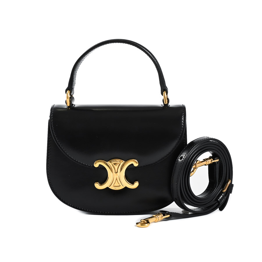 【中古AB品】  セリーヌ ミニブサスクレア  10L063 カーフ THE YOKOHAMA FRONT