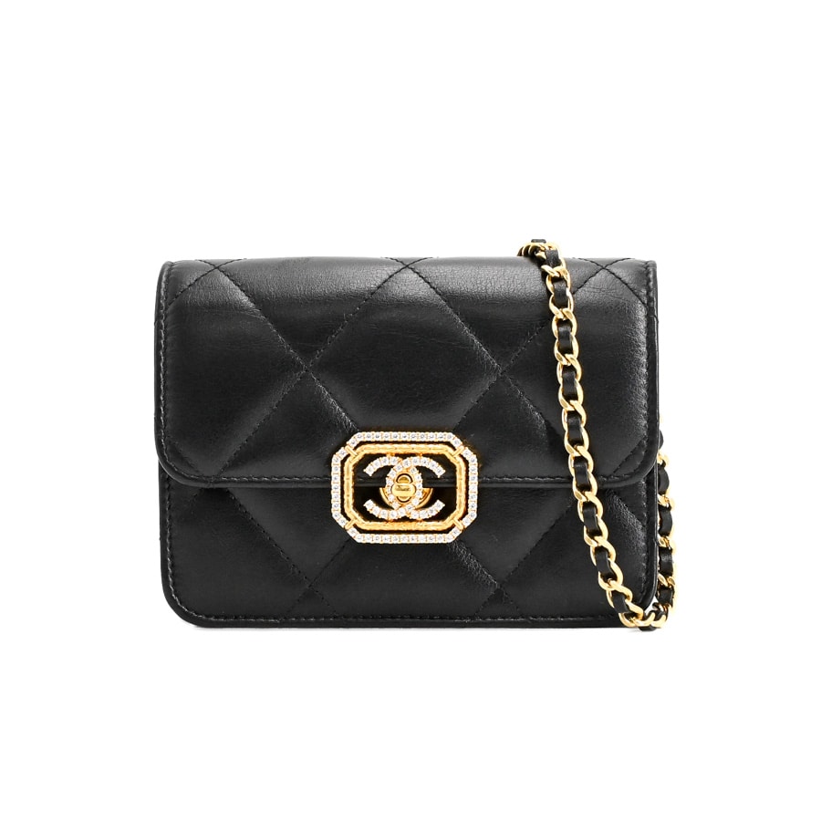 【中古A品】  シャネル チェーンウォレット   カーフ 元町本店