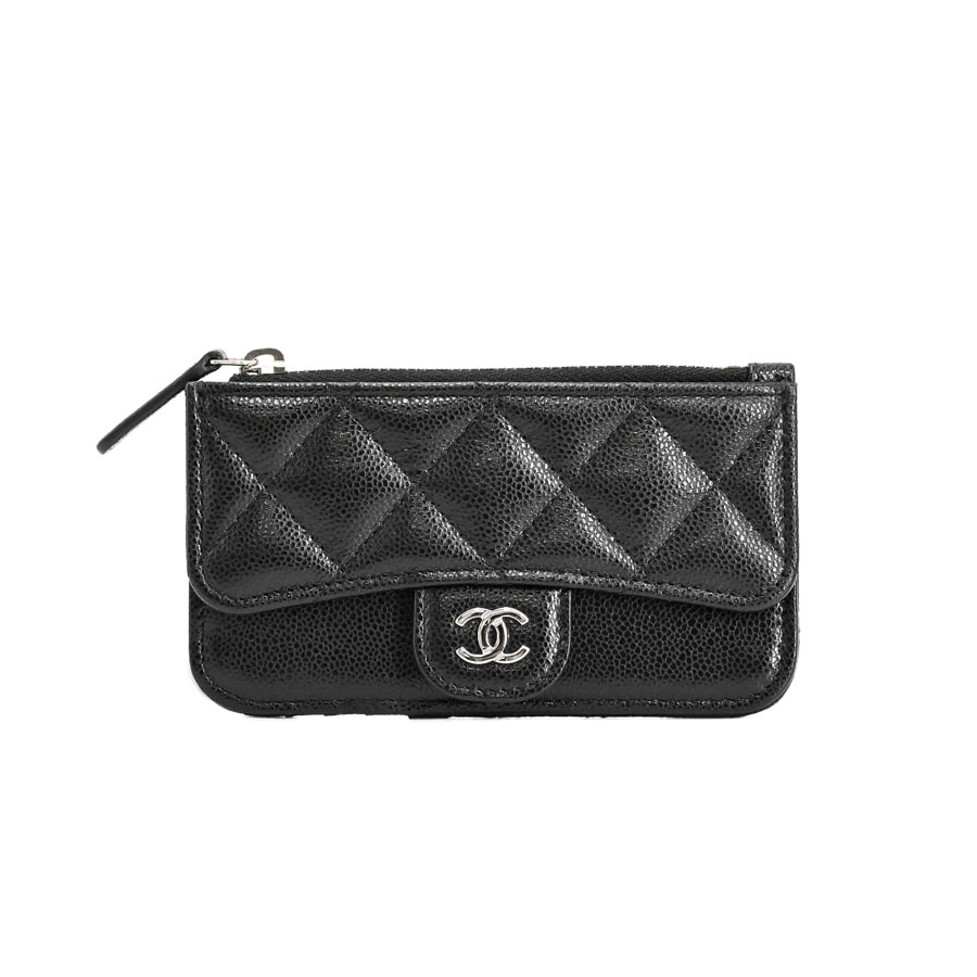 【中古A品】  シャネル クラシックジップカードケース  AP2570 キャビア THE YOKOHAMA FRONT