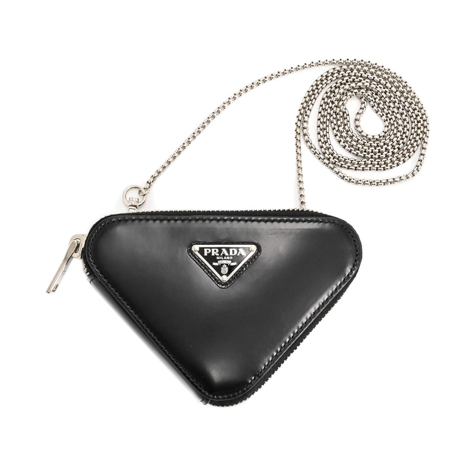 【中古A品】  プラダ トライアングルチェーンポーチ  1NR005 カーフ 横浜関内店