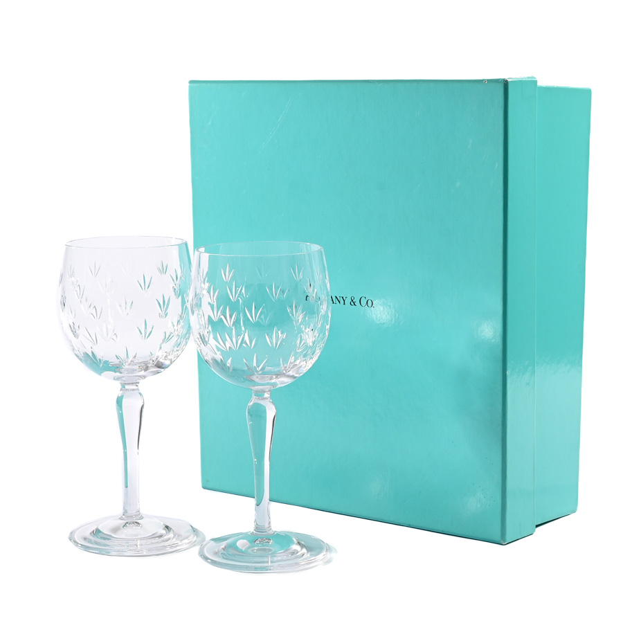 【中古A品】  ティファニー フローレットペアワイングラス   クリスタル 横浜関内店