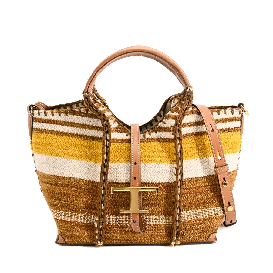 【中古AB品】  トッズ Tタイムレス2WAYハンドバッグ   ウール 元町本店