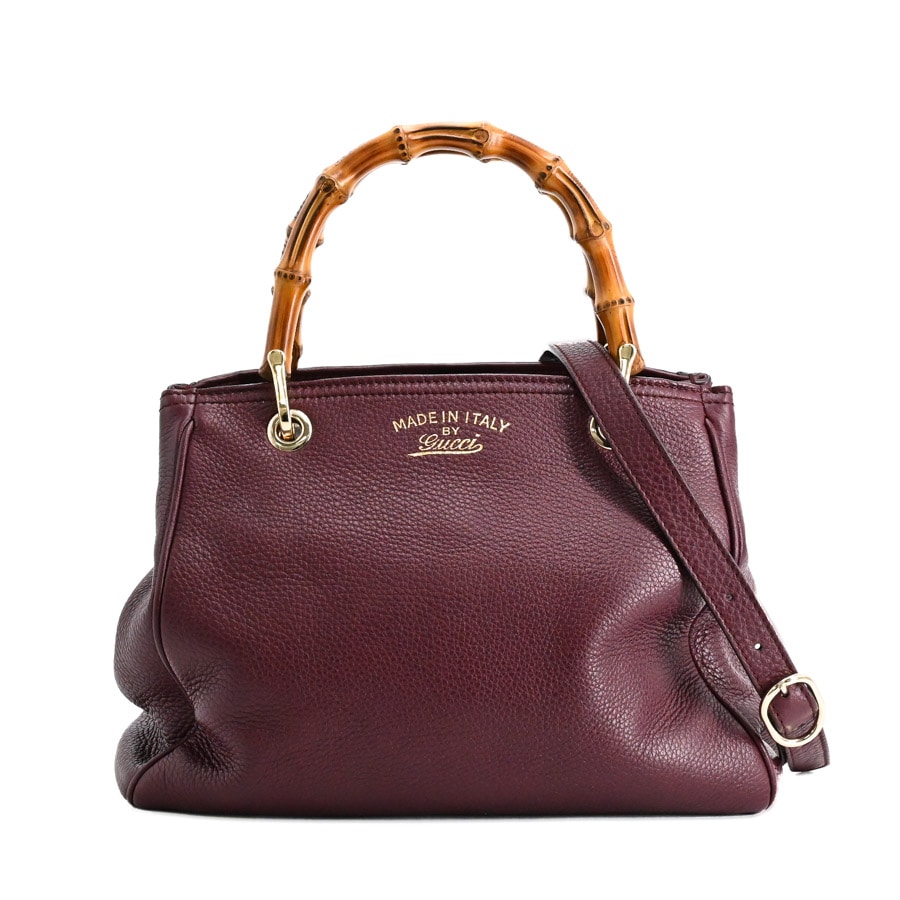 【中古AB品】  グッチ バンブーショッパースモール バンブー 336032 型押しレザー 元町本店