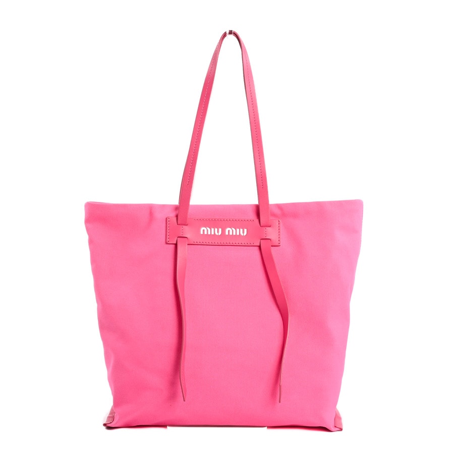 【中古A品】  ミュウミュウ トートバッグ  5BG116 キャンバス 新宿歌舞伎町店