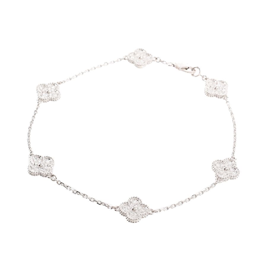 【中古A品】  ヴァンクリーフアーペル スウィートアルハンブラ  VCARO85700 K18ホワイトゴールド 銀座