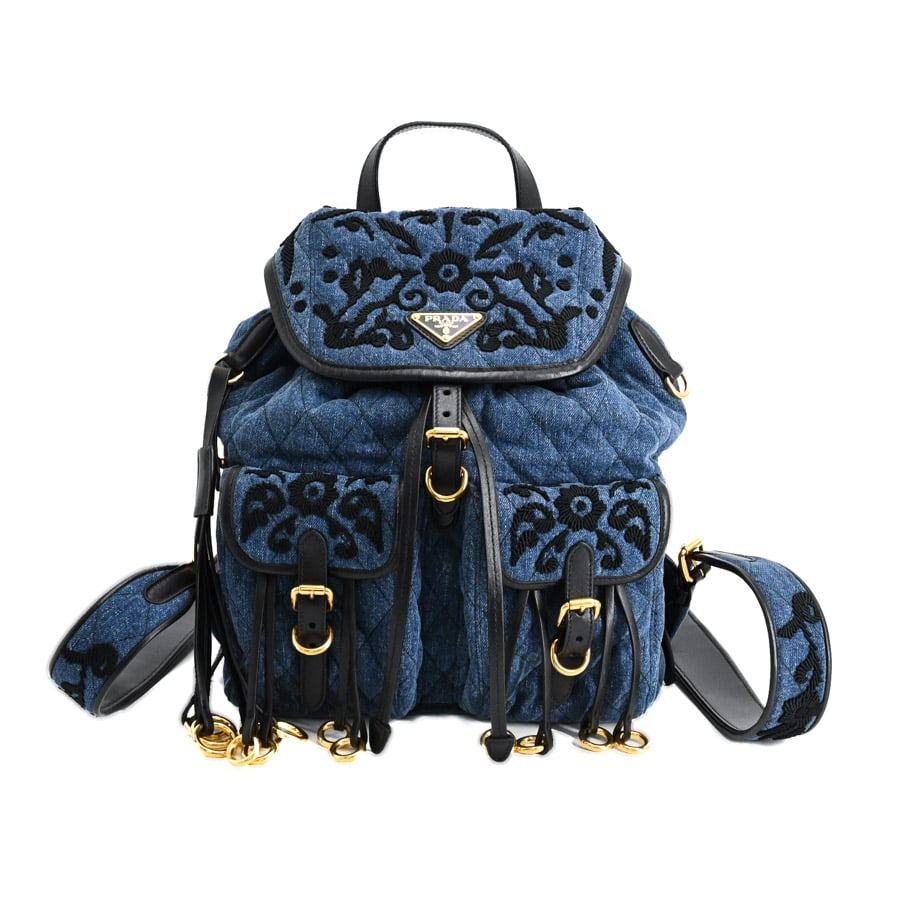 【中古A品】  プラダ バックパック  1BZ677 デニム 元町本店