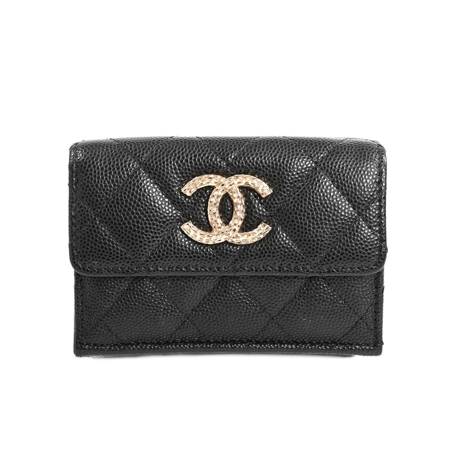 【中古A品】  シャネル スモールフラップウォレット  AP4319 キャビア 銀座