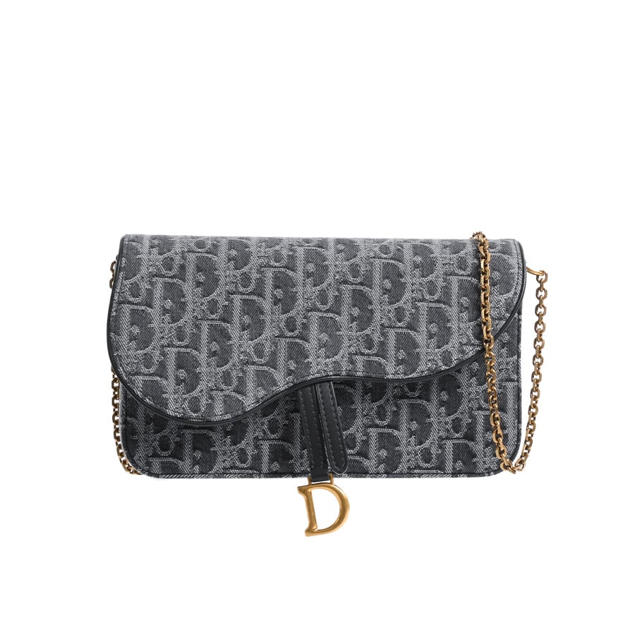 【中古SA品】  ディオール サドルチェーンポーチミディアム  S5907CDDK_M932 ジャガード 横浜関内店
