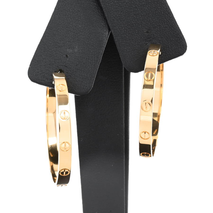 【中古A品】  カルティエ ラブピアス フープ  B8028200 K18イエローゴールド 元町本店