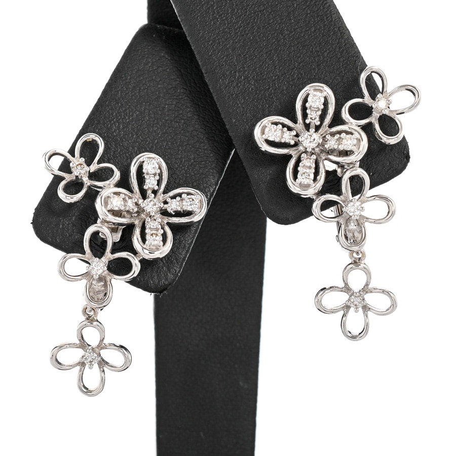 【中古A品】  タサキ ダイヤ ピアス   K18ホワイトゴールド THE YOKOHAMA FRONT