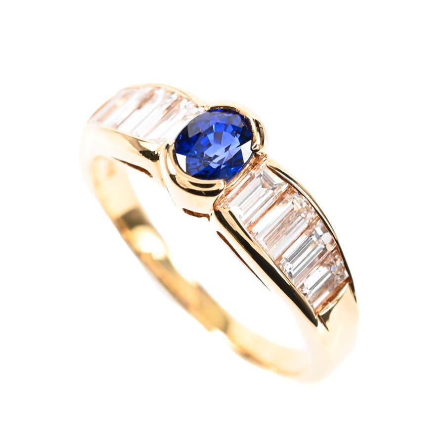 【中古A品】  ミキモト サファイア リング   K18イエローゴールド 元町本店