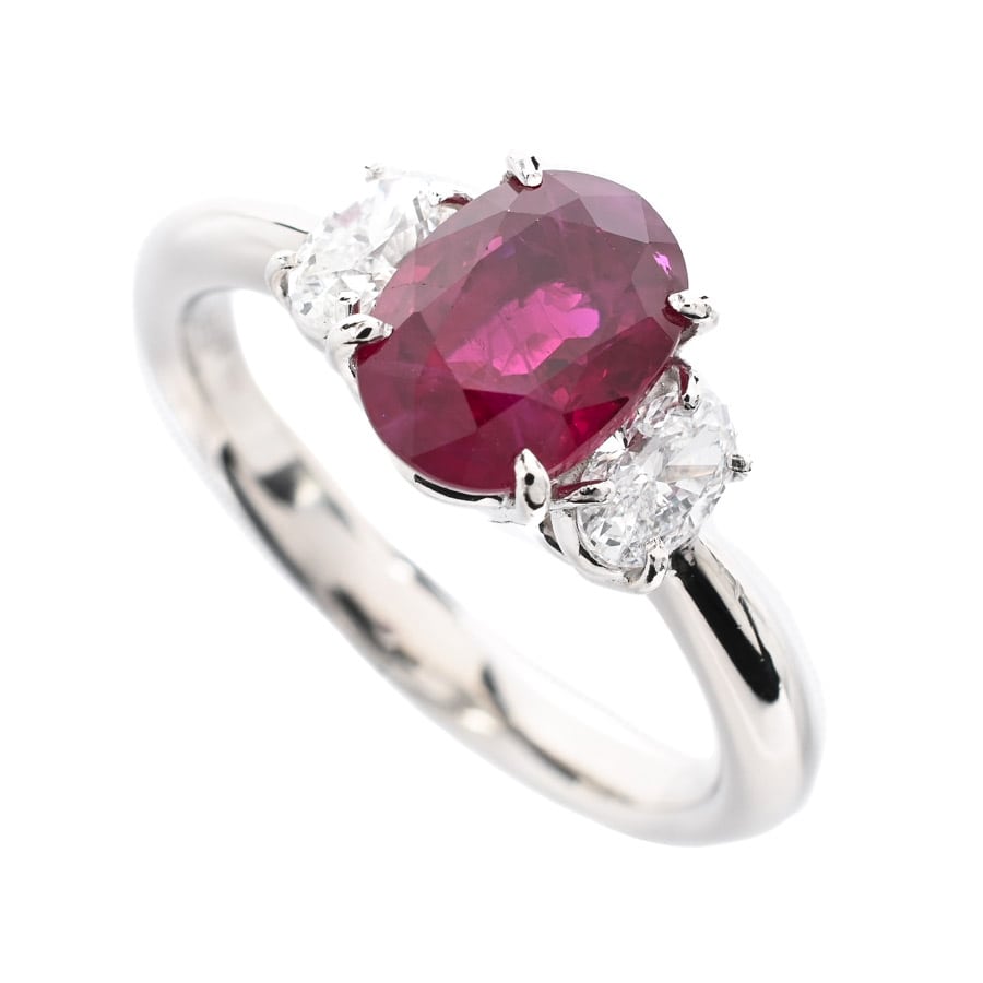 【中古A品】  クィーン ルビー リング   Pt950 銀座