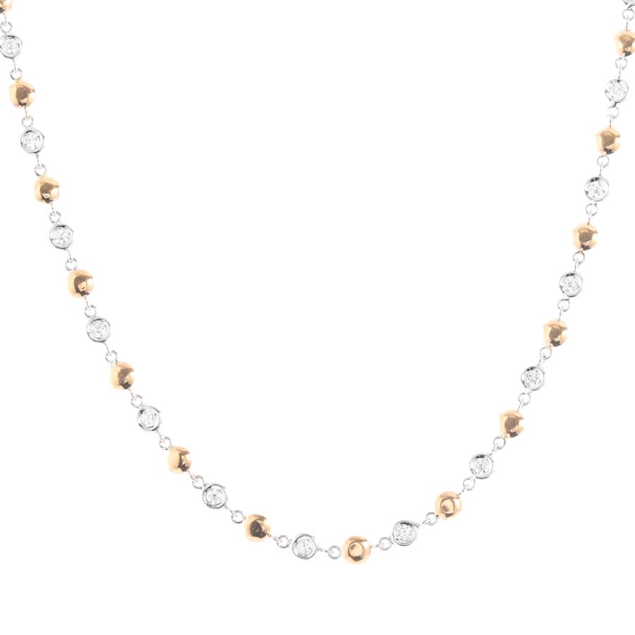 【中古A品】  ヴェイドローマ ダイヤ ネックレス   K18WP SHIBUYA