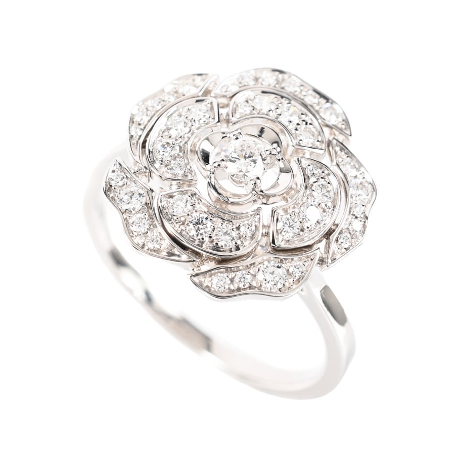 【中古A品】  シャネル カメリア  J11188 K18ホワイトゴールド 銀座