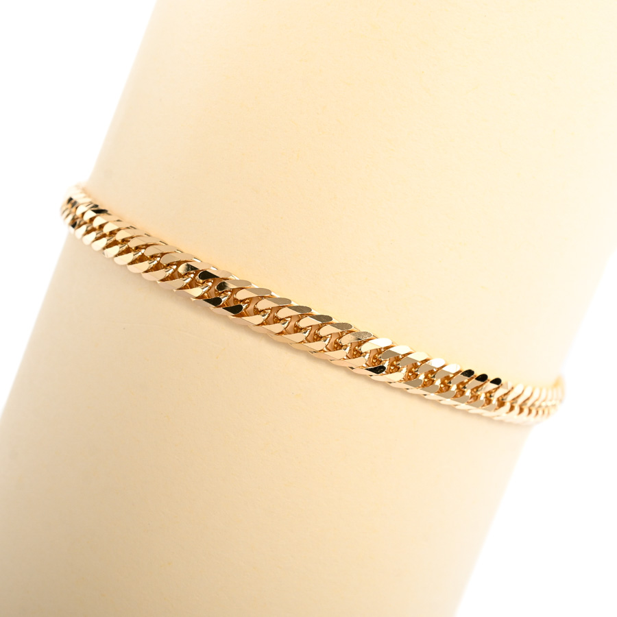 【中古A品】  ノンブランドジュエリー 喜平ブレスレット 6面ダブル 10.3g   K18YG THE YOKOHAMA FRONT