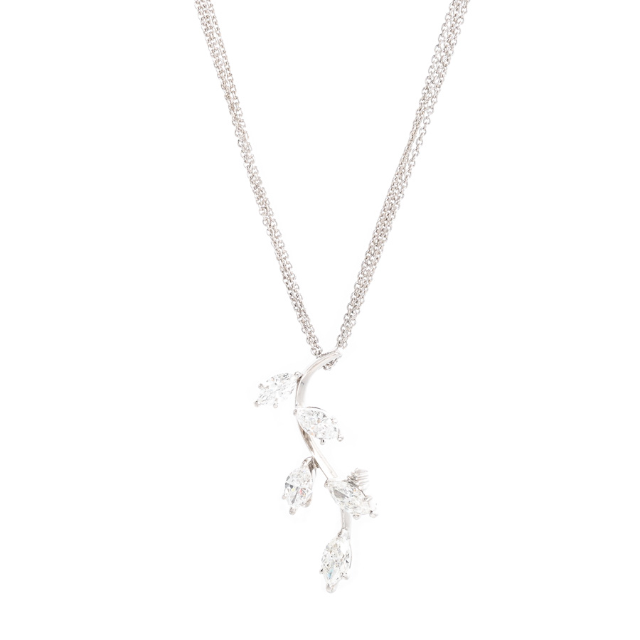 【中古A品】  ノンブランドジュエリー ダイヤ ネックレス   K18ホワイトゴールド 元町本店