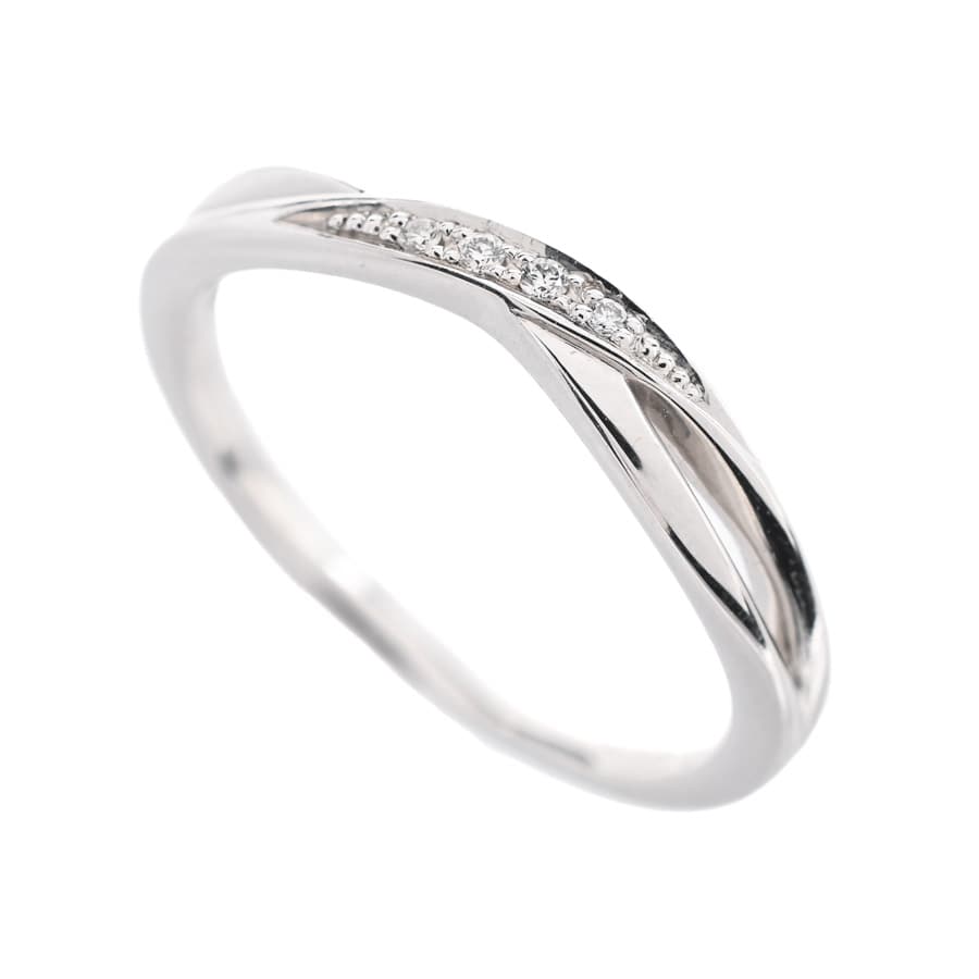 【中古A品】  カナル4℃ ダイヤ リング   K18ホワイトゴールド 横浜関内店