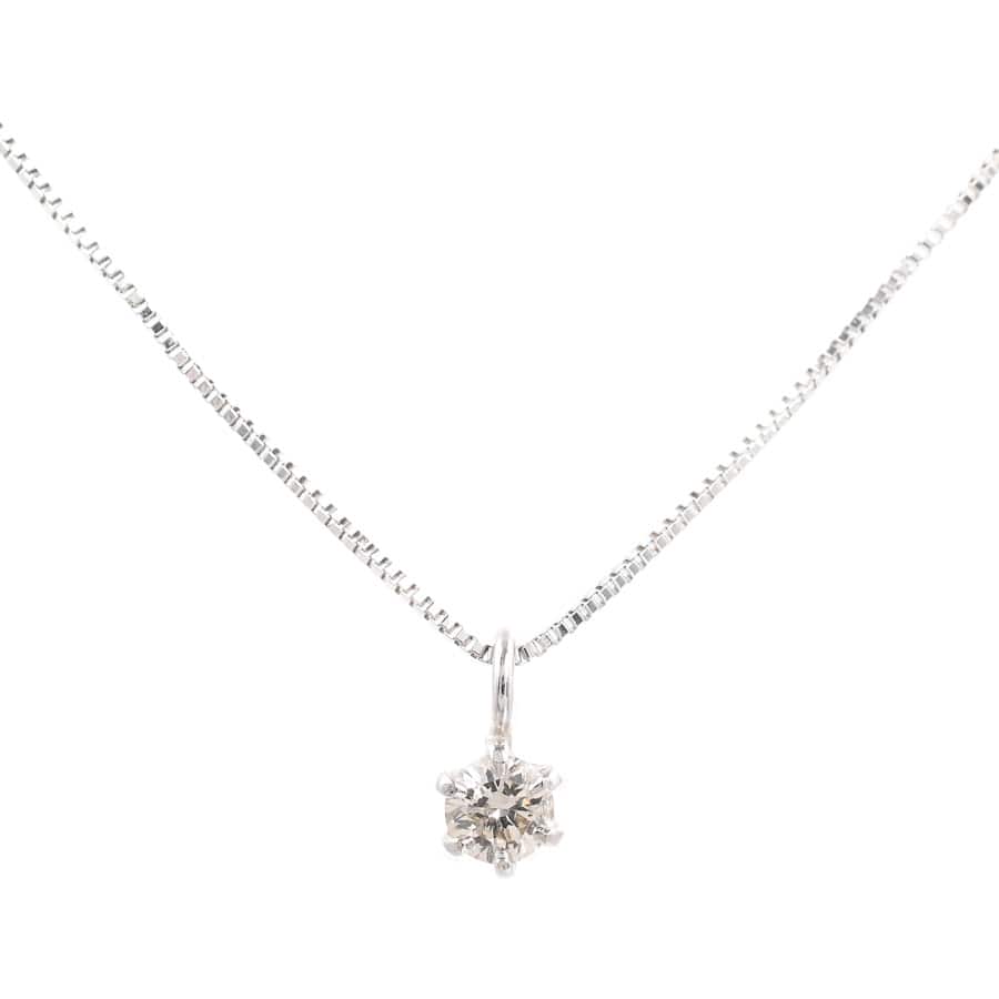 【中古A品】  ノンブランドジュエリー ダイヤ ネックレス   K10ホワイトゴールド 横浜関内店