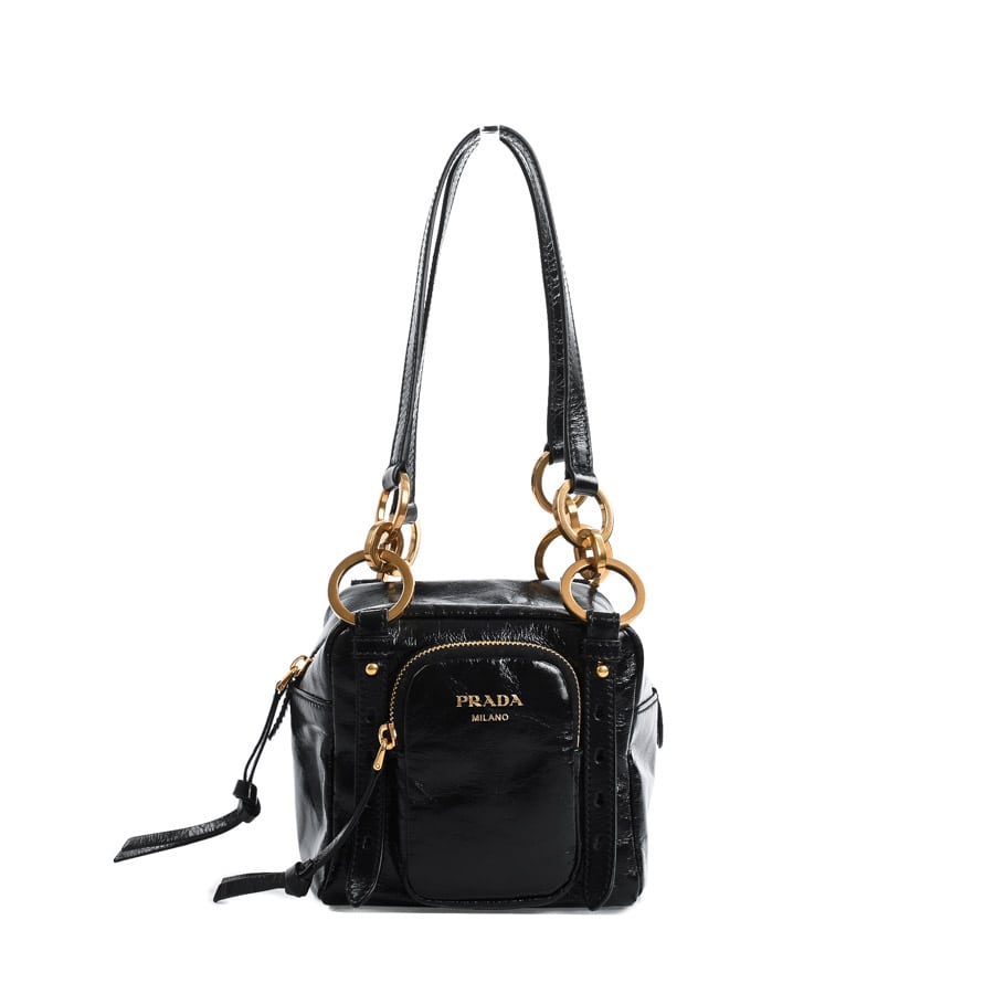 【未使用品】  プラダ ダングルレザートップハンドルミニバッグ  1BB137 カーフ 元町本店