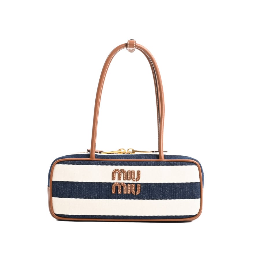 【未使用品】  ミュウミュウ ボースモールバッグ  5BB173 キャンバス THE YOKOHAMA FRONT