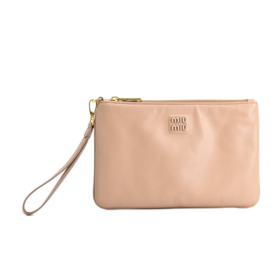 【中古AB品】  ミュウミュウ クラッチポーチ  5NH012 ラムスキン 横浜関内店