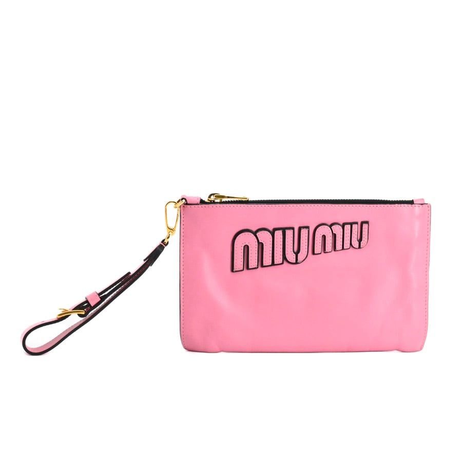 【中古AB品】  ミュウミュウ クラッチポーチ  5N1890 カーフ THE YOKOHAMA FRONT