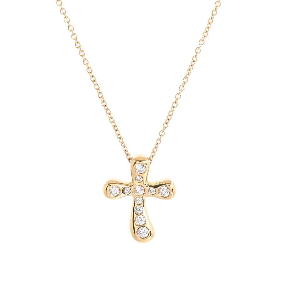 【中古A品】  ティファニー ドッツクロス   K18イエローゴールド SHIBUYA