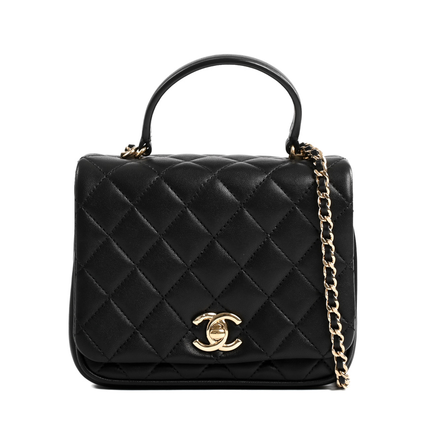 【中古AB品】  シャネル トップハンドルミニフラップバッグ   ラムスキン 横浜関内店