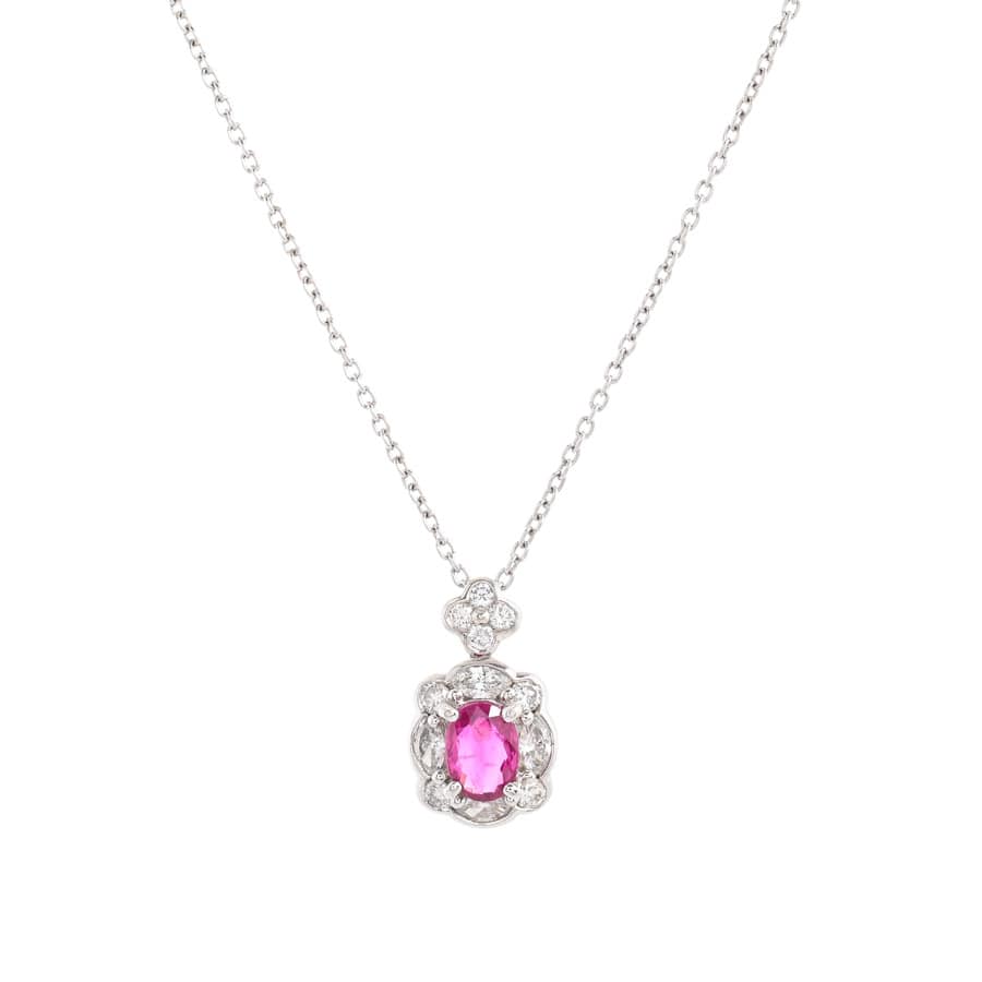 【中古A品】  ノンブランドジュエリー ルビー ネックレス   プラチナ900/850 横浜関内店