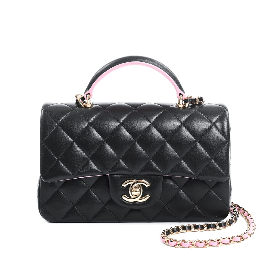 【中古SA品】  シャネル トップハンドルミニクラシックハンドバッグ  AS2431 ラムスキン 元町本店