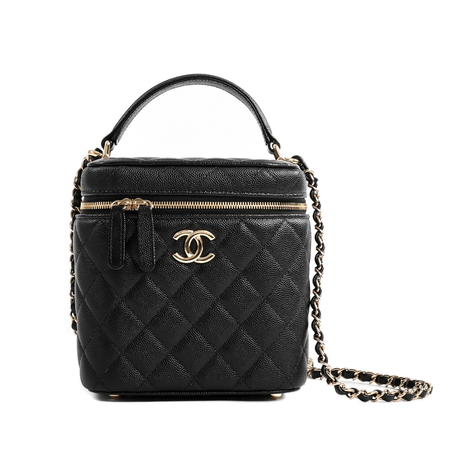 【中古A品】  シャネル トップハンドルチェーンヴァニティケース  AS2362 キャビア 新宿歌舞伎町店