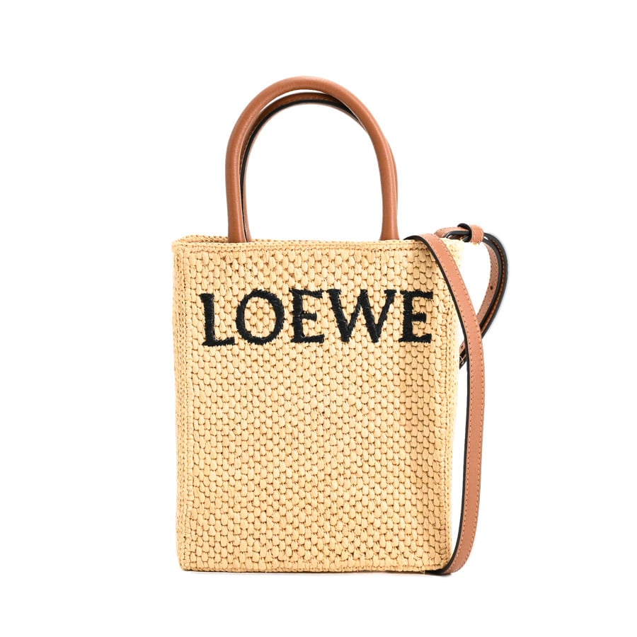 【中古A品】  ロエベ スタンダードA5トート  A563S30X05 ラフィア THE YOKOHAMA FRONT