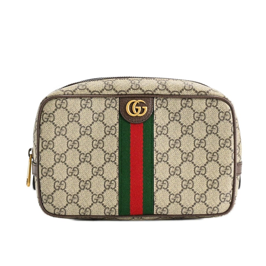 【中古A品】  グッチ グッチサヴォイスモールコスメティックケース  760019 GGスプリーム 元町本店