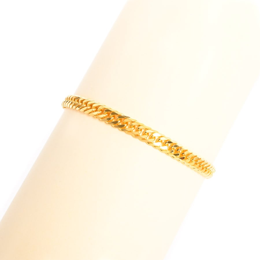 【中古A品】  ノンブランドジュエリー 喜平ブレスレット 6面ダブル 21.7g   K24イエローゴールド 元町本店