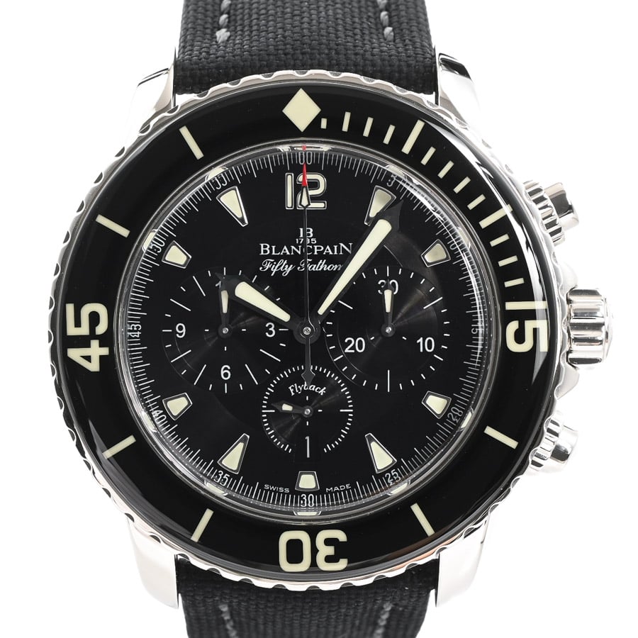 【中古A品】  ブランパン フィフティファゾムス フライバッククロノグラフ  5085F-1130-52A ステンレス 銀座