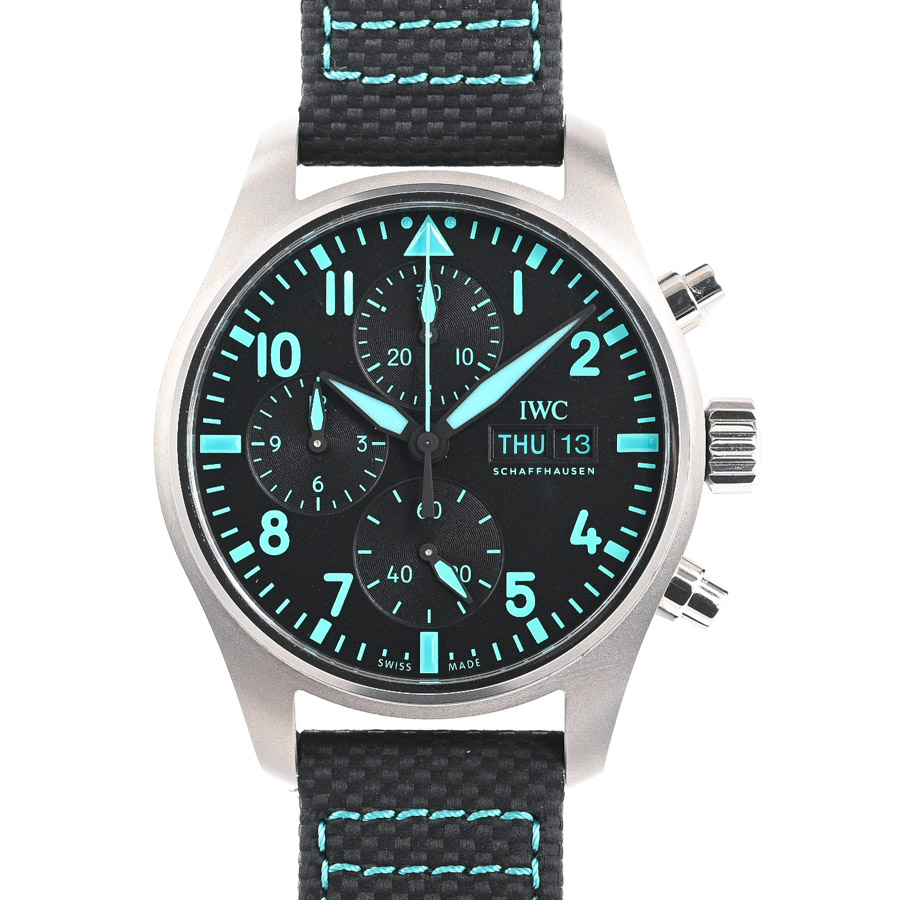 【中古SA品】  アイダブリュシー パイロットウォッチ クロノグラフ 41  IW388108 チタニウム 元町本店