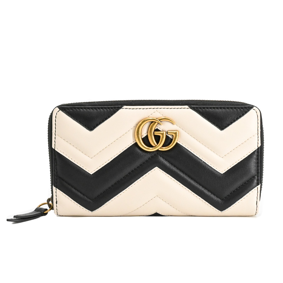 【中古A品】  グッチ GGマーモントロングジップウォレット GGマーモント 443123 カーフ 横浜関内店