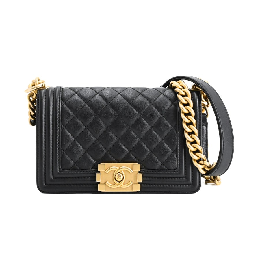 【中古AB品】  シャネル ボーイシャネルスモールハンドバッグ ボーイシャネル A67085 ラムスキン 元町本店