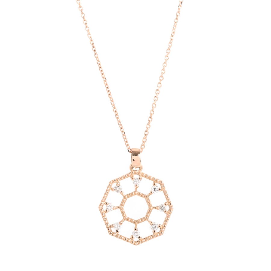 【中古A品】  ノンブランドジュエリー ダイヤ ネックレス   K18ピンクゴールド THE YOKOHAMA FRONT