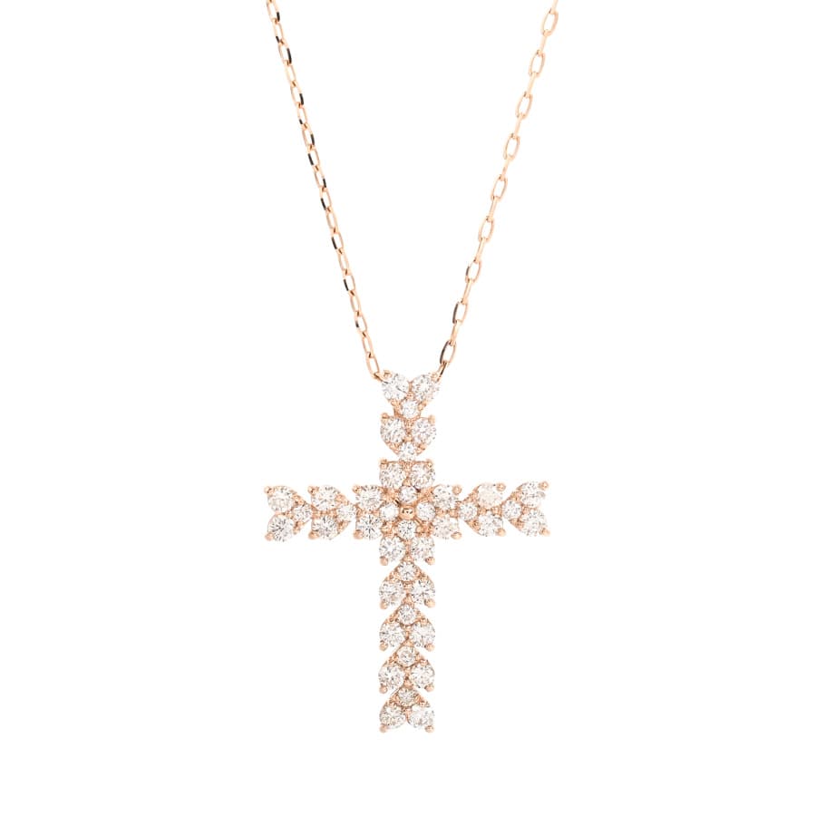 【中古A品】  ノンブランドジュエリー クロス   K18ピンクゴールド THE YOKOHAMA FRONT