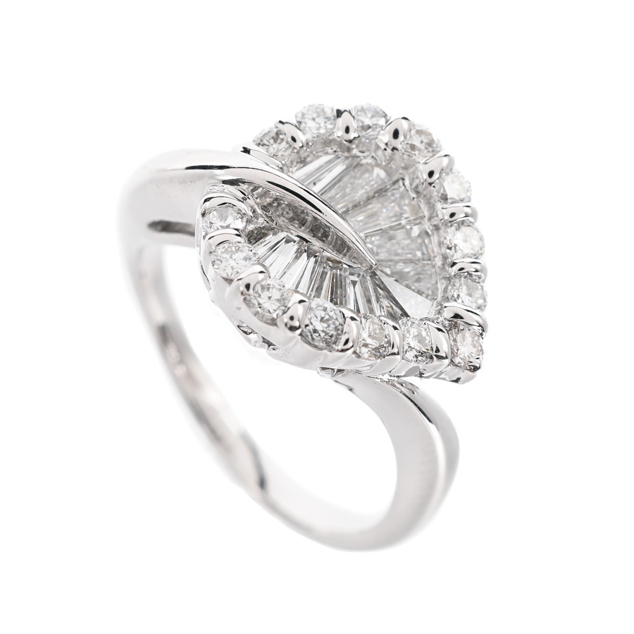 【中古A品】  ノンブランドジュエリー ダイヤ リング   K18ホワイトゴールド THE YOKOHAMA FRONT