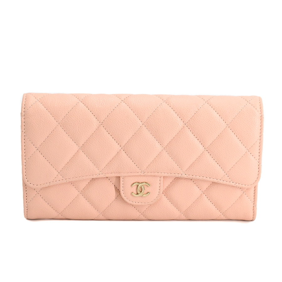 【中古A品】  シャネル クラシックロングフラップウォレット  AP0241 キャビア 元町本店