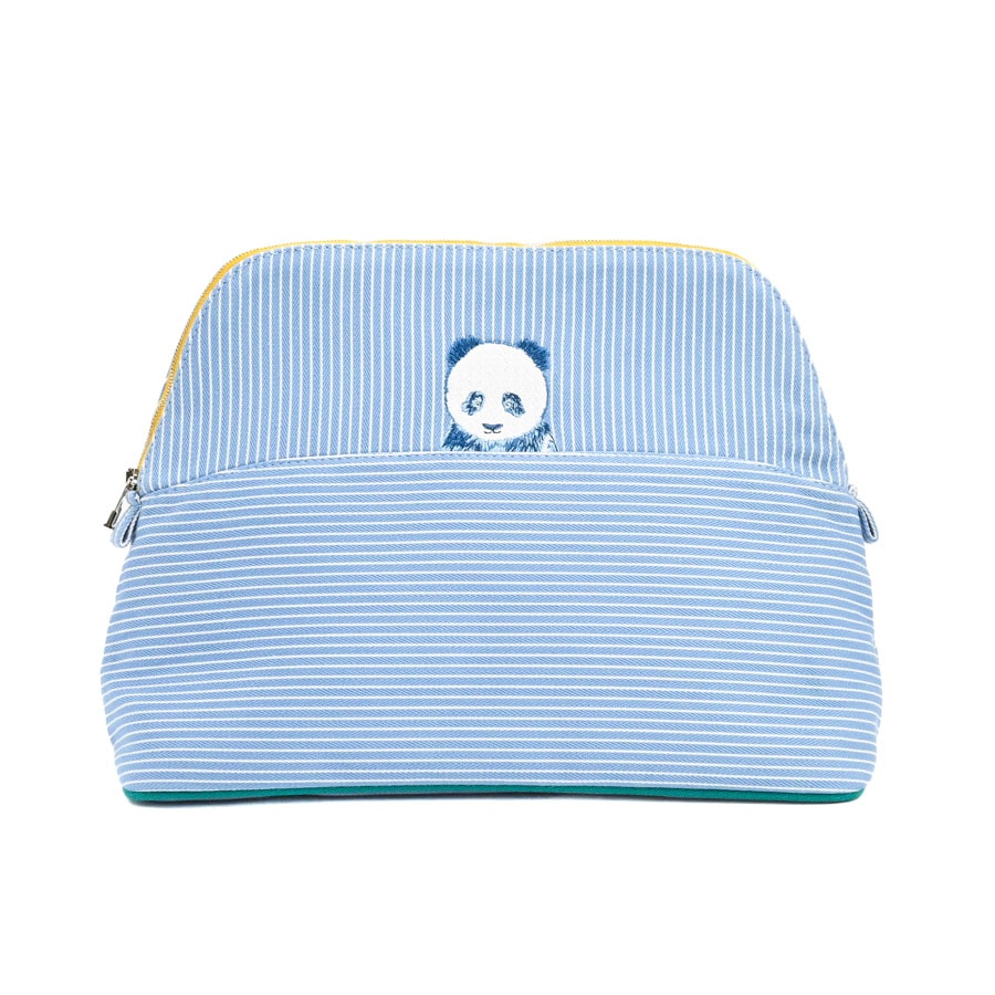 【中古SA品】  エルメス ボリードポーチGMパスパス   コットン THE YOKOHAMA FRONT