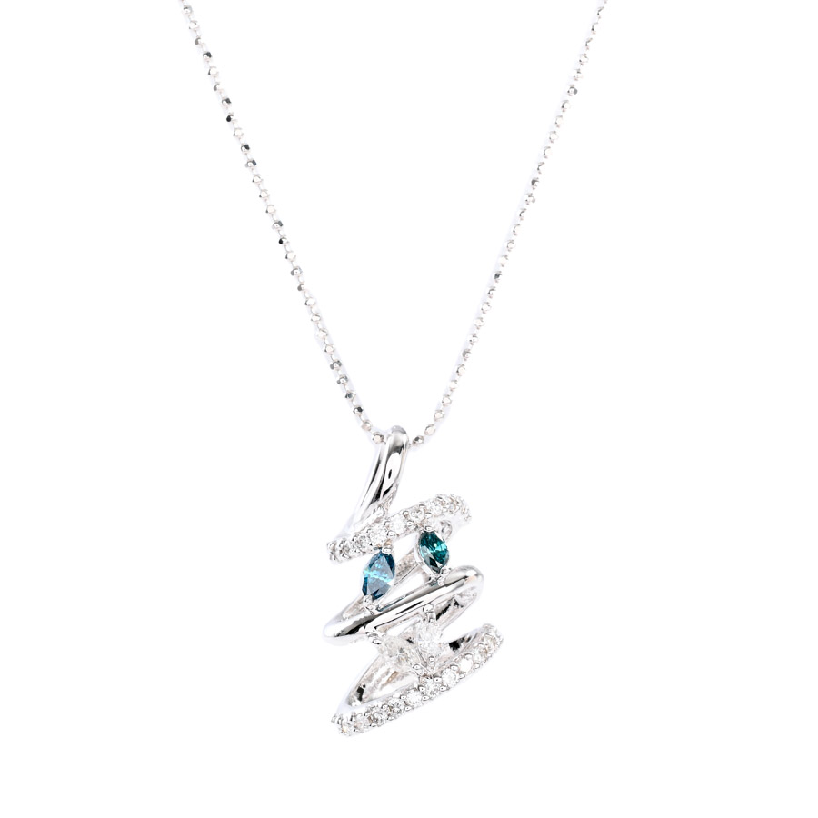 【中古A品】  ノンブランドジュエリー ダイヤ ネックレス   K18ホワイトゴールド THE YOKOHAMA FRONT