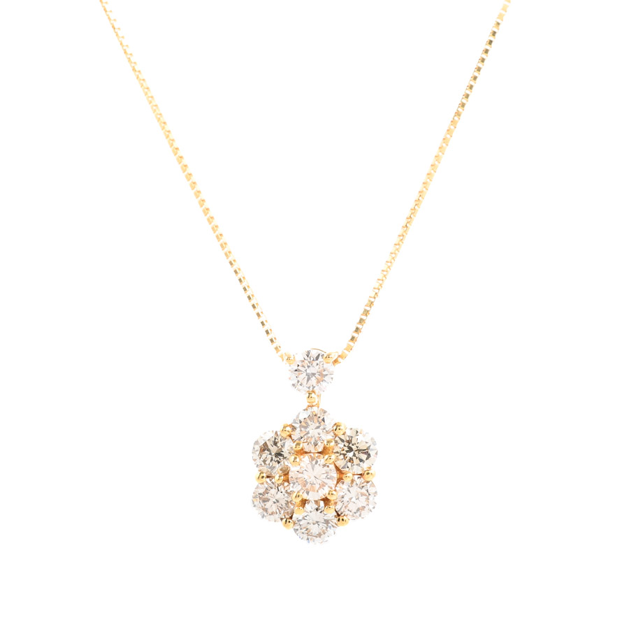 【中古A品】  ノンブランドジュエリー ダイヤ ネックレス   K18YG 横浜関内店