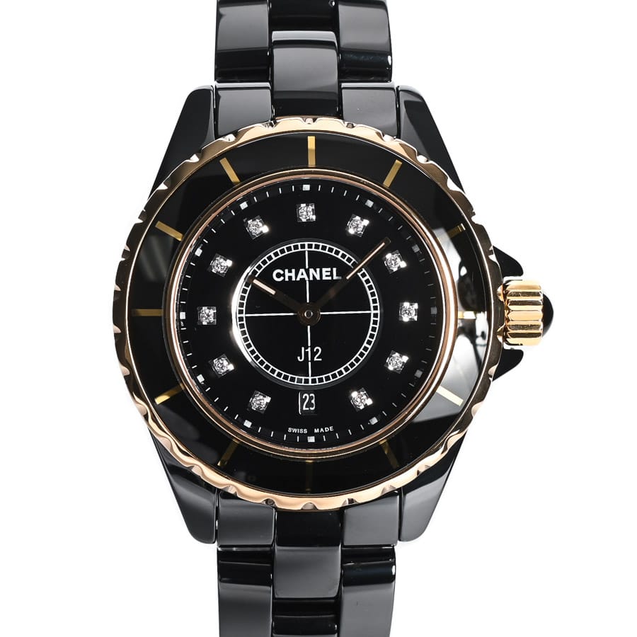 【中古A品】  シャネル J12 33mm  H2543 イエローゴールド/セラミック SHIBUYA