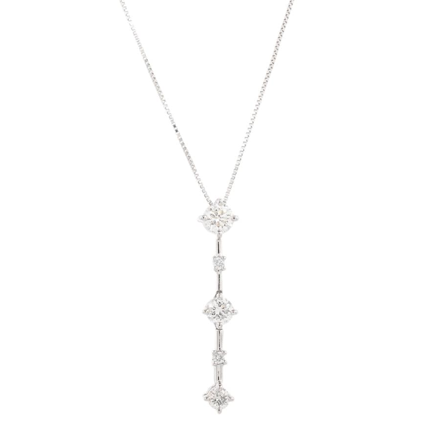 【中古A品】  トリロジー ダイヤ ネックレス   K18ホワイトゴールド 横浜関内店